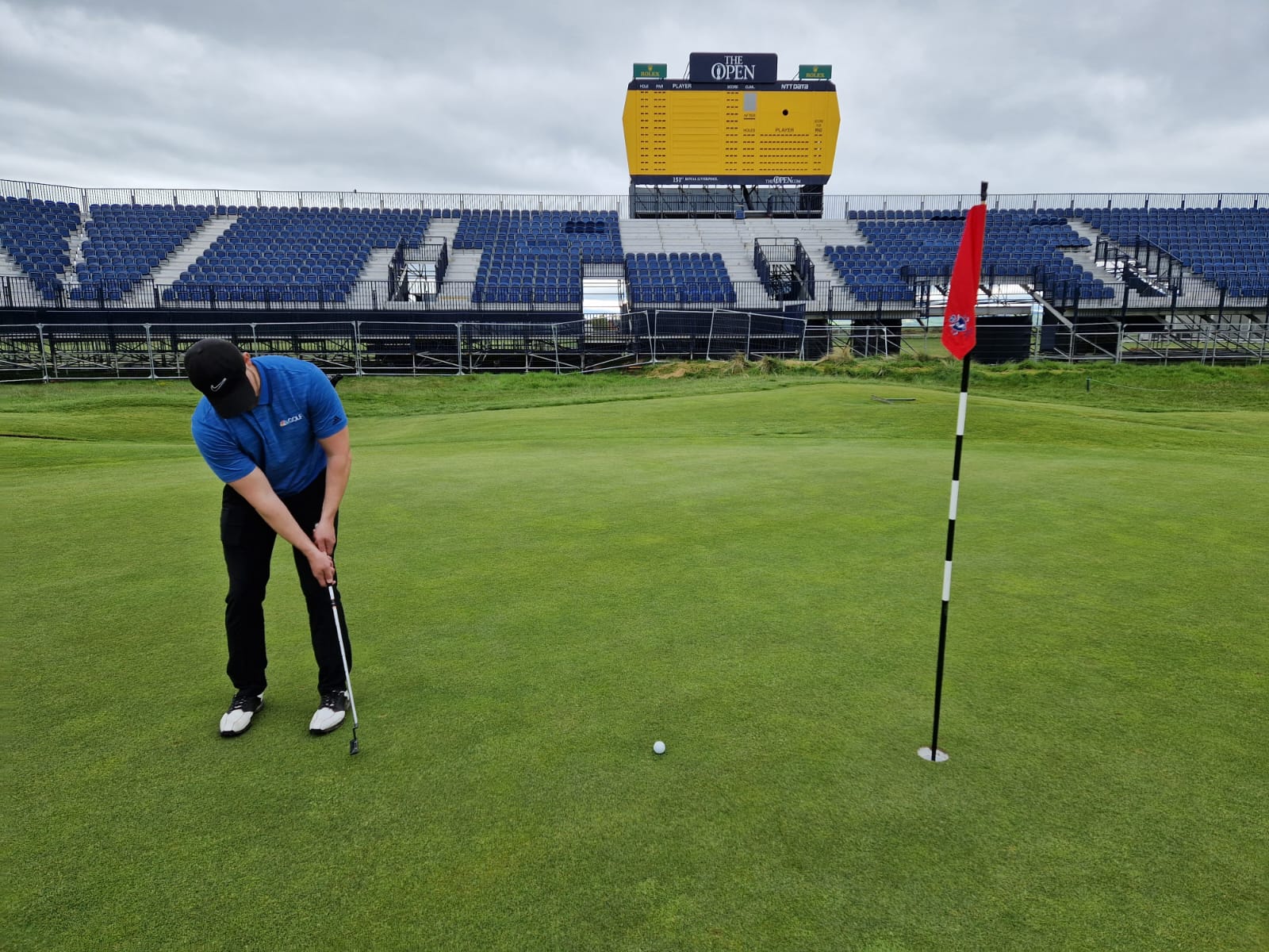 Mike putting on a golf green