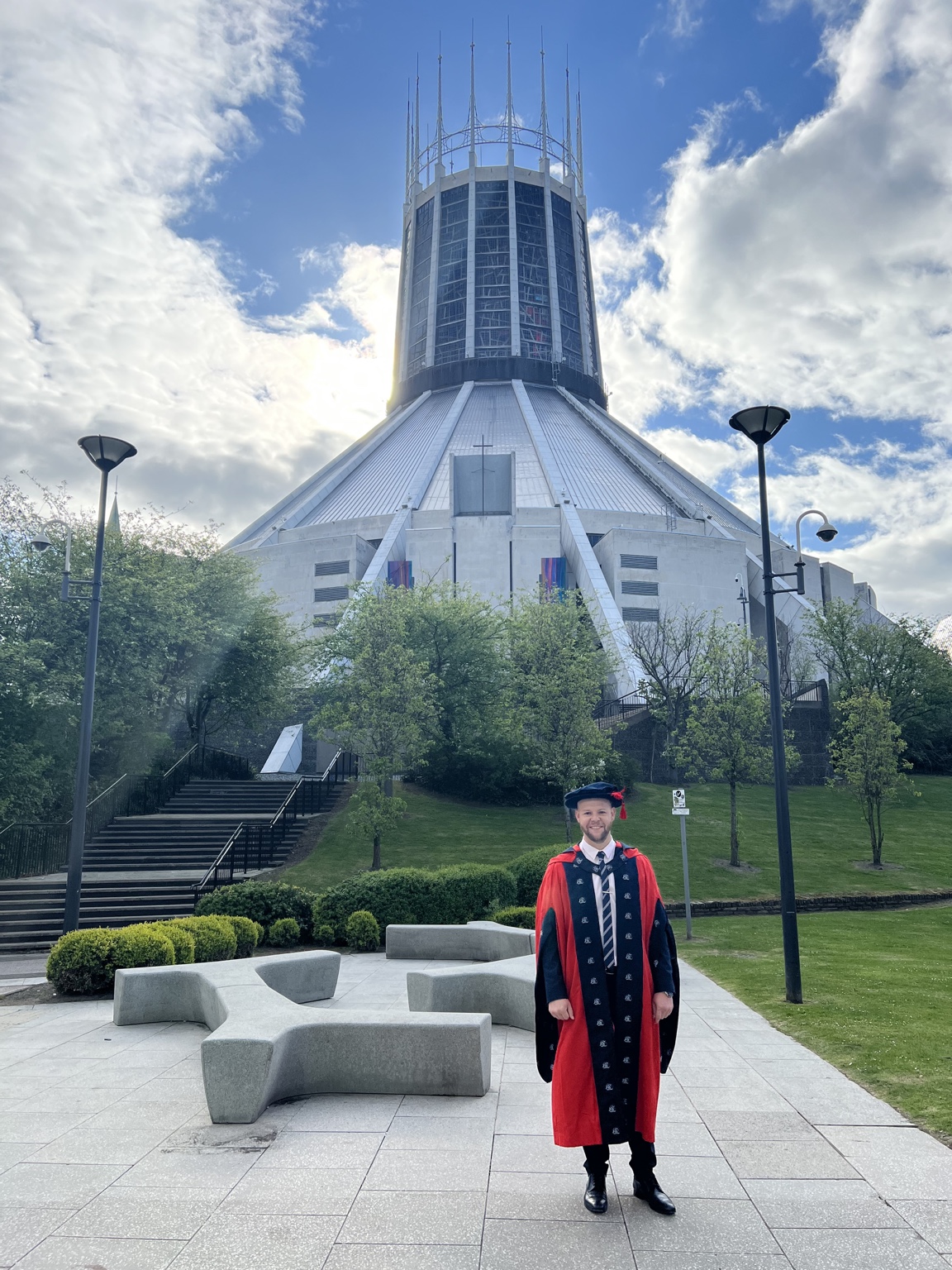 Dr Mike McGreary in doctoral graduation dress
